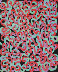 Aboriginal Artwork by Vanetta Nampijinpa Hudson, Warlukurlangu Jukurrpa (Fire country Dreaming), 152x122cm