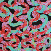 Aboriginal Artwork by Vanetta Nampijinpa Hudson, Warlukurlangu Jukurrpa (Fire country Dreaming), 152x122cm