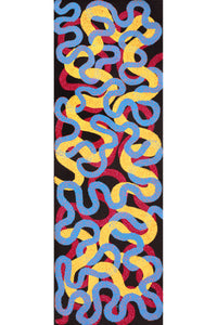 Aboriginal Artwork by Vanetta Nampijinpa Hudson, Warlukurlangu Jukurrpa (Fire country Dreaming), 183x61cm