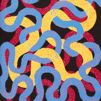 Aboriginal Artwork by Vanetta Nampijinpa Hudson, Warlukurlangu Jukurrpa (Fire country Dreaming), 183x61cm