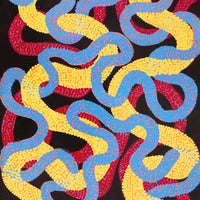 Aboriginal Artwork by Vanetta Nampijinpa Hudson, Warlukurlangu Jukurrpa (Fire country Dreaming), 183x61cm
