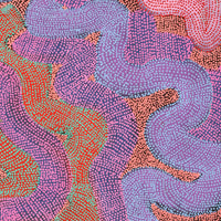 Aboriginal Artwork by Vanetta Nampijinpa Hudson, Warlukurlangu Jukurrpa (Fire country Dreaming), 183x91cm