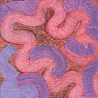 Aboriginal Artwork by Vanetta Nampijinpa Hudson, Warlukurlangu Jukurrpa (Fire country Dreaming), 183x91cm