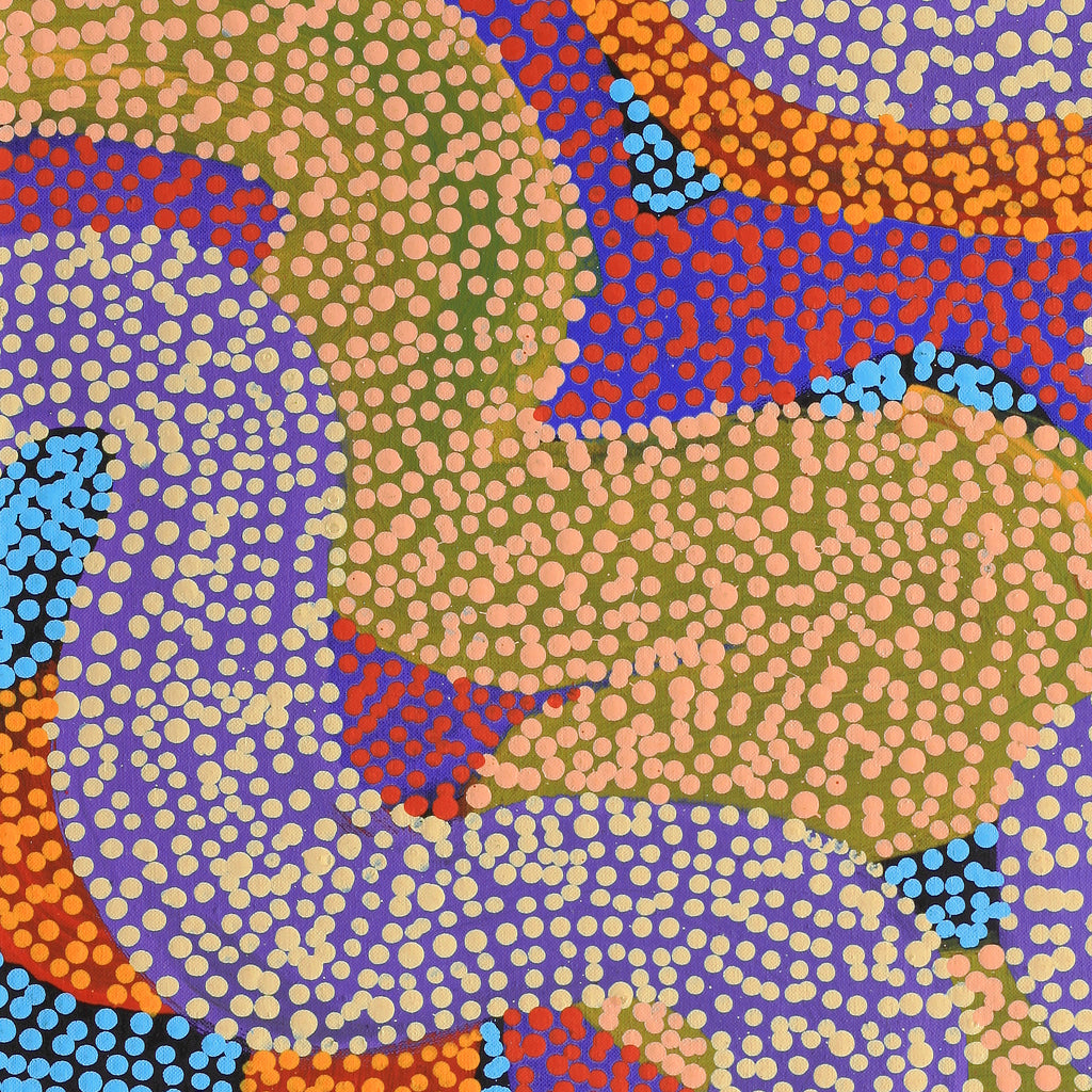 Aboriginal Artwork by Vanetta Nampijinpa Hudson, Warlukurlangu Jukurrpa (Fire country Dreaming), 76x46cm