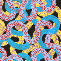 Aboriginal Artwork by Vanetta Nampijinpa Hudson, Warlukurlangu Jukurrpa (Fire country Dreaming), 76x61cm