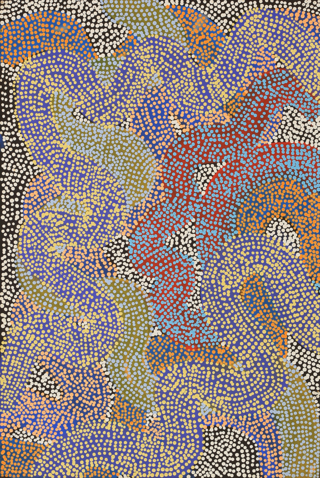 Aboriginal Artwork by Vanetta Nampijinpa Hudson, Warlukurlangu Jukurrpa (Fire country Dreaming), 91x61cm