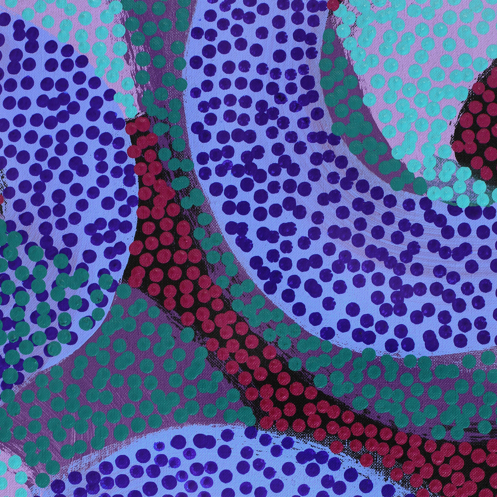 Aboriginal Artwork by Vanetta Nampijinpa Hudson, Warlukurlangu Jukurrpa (Fire country Dreaming), 91x76cm