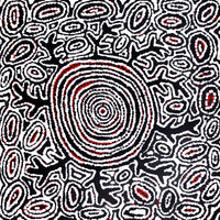 Aboriginal Artwork by Vanetta Nampijinpa Hudson, Pikilyi Jukurrpa (Vaughan Springs Dreaming), 46x46cm