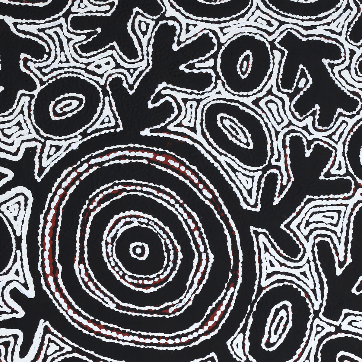 Aboriginal Artwork by Vanetta Nampijinpa Hudson, Pikilyi Jukurrpa (Vaughan Springs Dreaming), 122x76cm