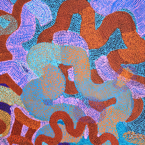Aboriginal Artwork by Vanetta Nampijinpa Hudson, Warlukurlangu Jukurrpa (Fire country Dreaming), 152x122cm - ART ARK®