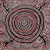 Aboriginal Artwork by Vanetta Nampijinpa Hudson, Pikilyi Jukurrpa (Vaughan Springs Dreaming), 61x61cm