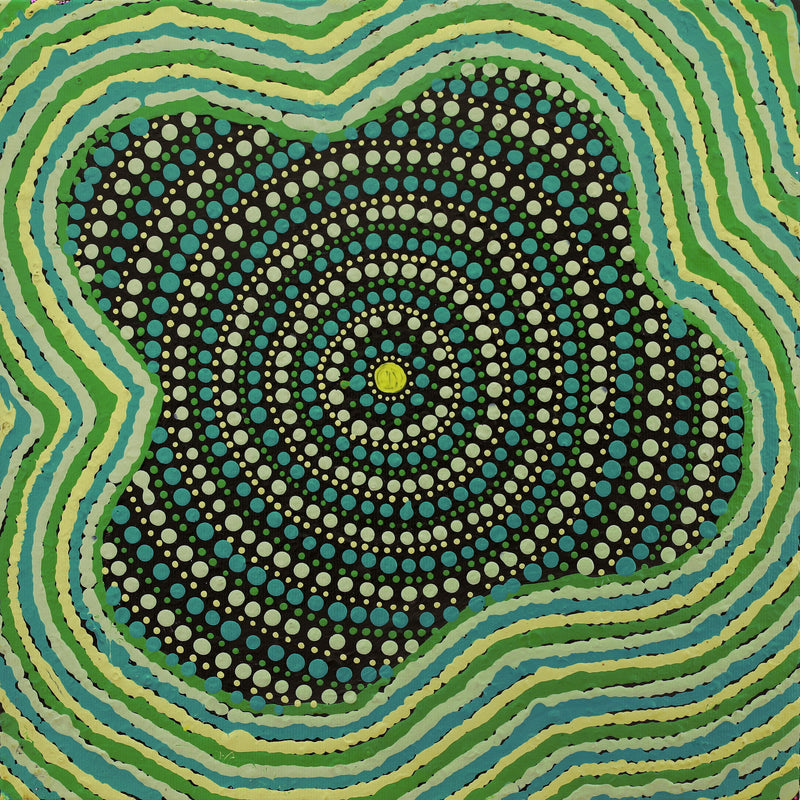 Aboriginal Artwork by Verona Nungarrayi Jurrah, Nguru Nyirrpi-wana (Country around Nyirrpi), 30x30cm