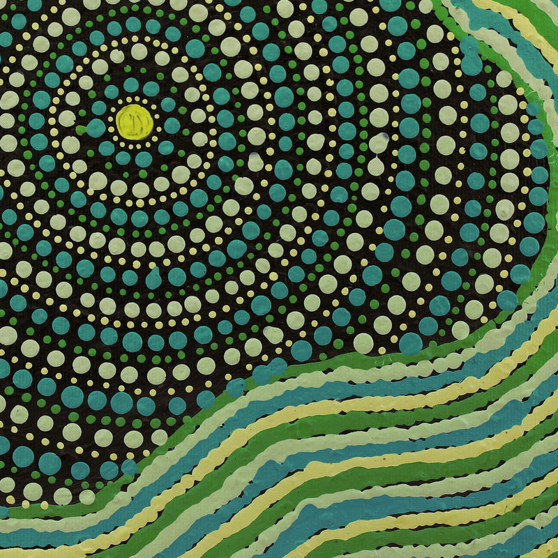 Aboriginal Artwork by Verona Nungarrayi Jurrah, Nguru Nyirrpi-wana (Country around Nyirrpi), 30x30cm