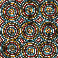 Aboriginal Artwork by Veronica Napangardi Williams, Ngapa Jukurrpa (Water Dreaming) - Pirlinyarnu, 30x30cm
