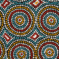 Aboriginal Artwork by Veronica Napangardi Williams, Ngapa Jukurrpa (Water Dreaming) - Pirlinyarnu, 30x30cm