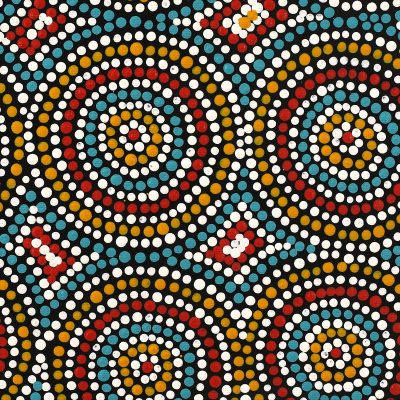Aboriginal Artwork by Veronica Napangardi Williams, Ngapa Jukurrpa (Water Dreaming) - Pirlinyarnu, 30x30cm
