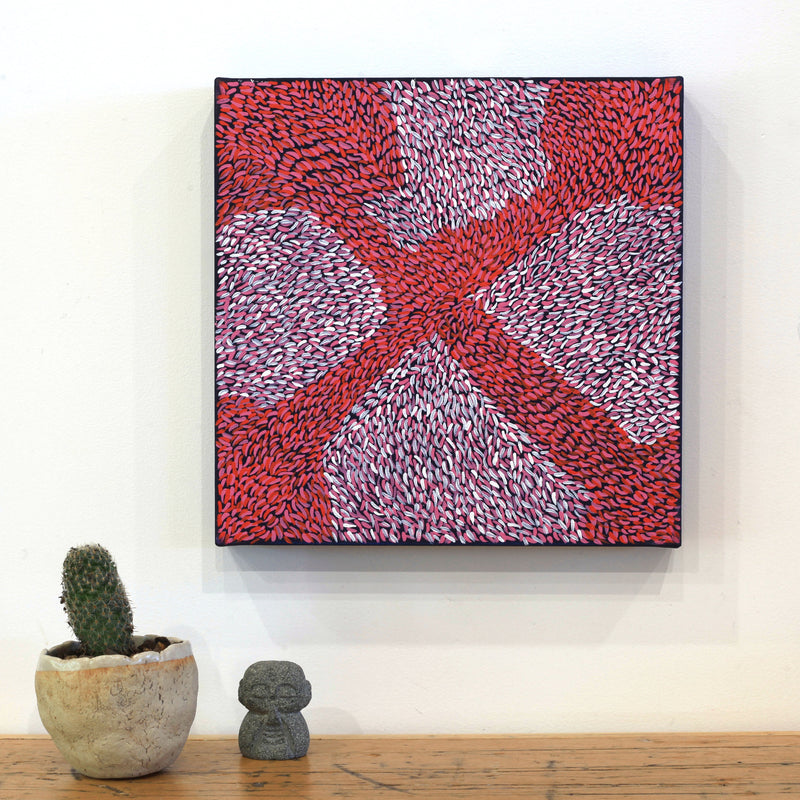 Aboriginal Artwork by Virgillia Multa, Bush flowers and seeds, 30x30cm