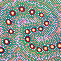 Aboriginal Art by Vina Nangala Gallagher, Ngapa Jukurrpa (Water Dreaming) - Mikanji, 30x30cm - ART ARK®