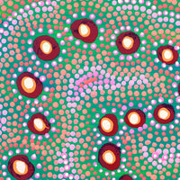 Aboriginal Artwork by Vina Nangala Gallagher, Ngapa Jukurrpa (Water Dreaming) - Mikanji, 30x30cm