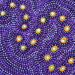 Aboriginal Artwork by Vina Nangala Gallagher, Ngapa Jukurrpa (Water Dreaming) - Mikanji, 30x30cm - ART ARK®