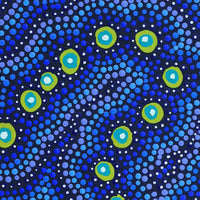 Aboriginal Artwork by Vina Nangala Gallagher, Ngapa Jukurrpa (Water Dreaming) - Mikanji, 30x30cm