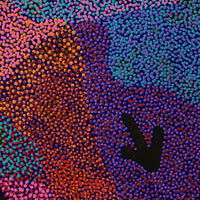 Aboriginal Artwork by Vina Nangala Gallagher, Yankirri Jukurrpa (Emu Dreaming) - Ngarlikurlangu, 46x46cm