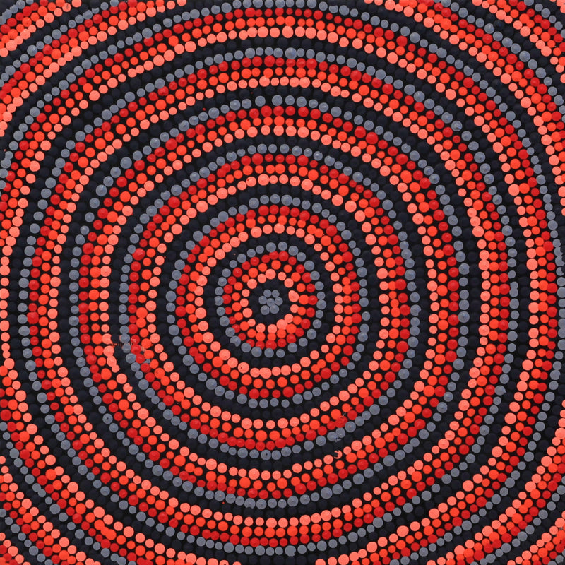Aboriginal Artwork by Violet Napurrurla Malbunka, Warlukurlangu Jukurrpa (Fire country Dreaming), 30x30cm