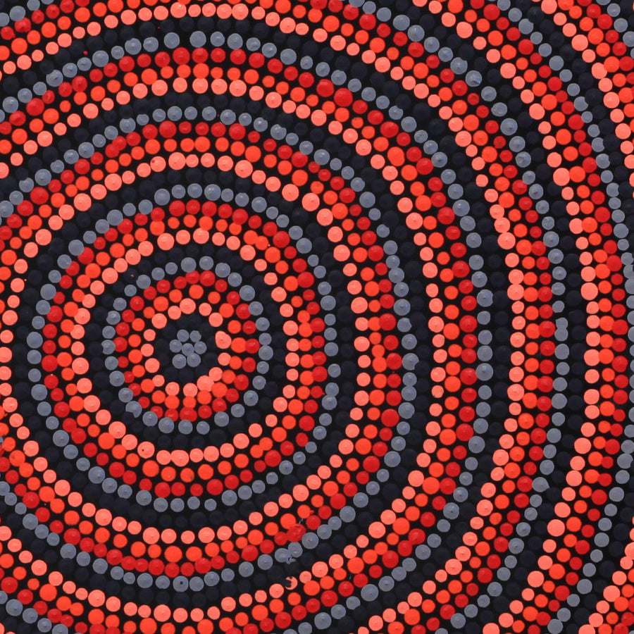 Aboriginal Artwork by Violet Napurrurla Malbunka, Warlukurlangu Jukurrpa (Fire country Dreaming), 30x30cm