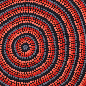 Aboriginal Artwork by Violet Napurrurla Malbunka, Warlukurlangu Jukurrpa (Fire country Dreaming), 30x30cm - ART ARK®