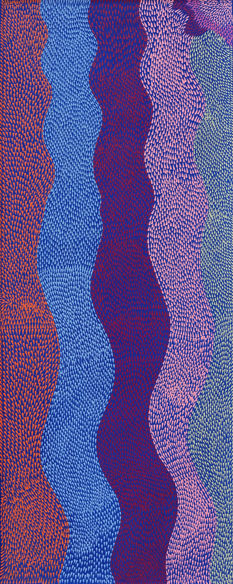 Aboriginal Artwork by Virgillia Multa, Ininti at Muruntji, 100x40cm