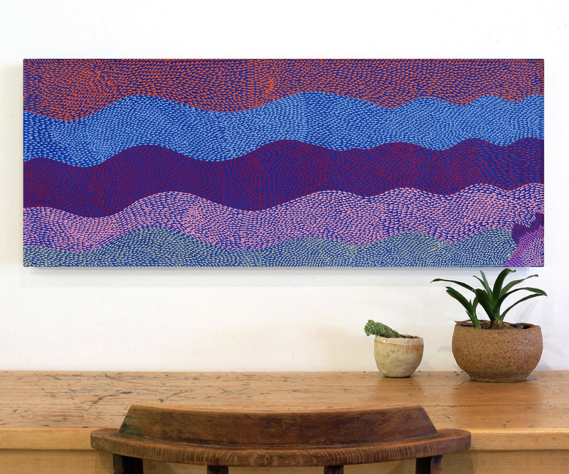 Aboriginal Artwork by Virgillia Multa, Ininti at Muruntji, 100x40cm