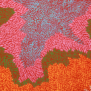 Aboriginal Artwork by Virgillia Multa, Bush flowers and seeds, 40x40cm - ART ARK®