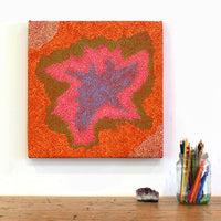 Aboriginal Artwork by Virgillia Multa, Bush flowers and seeds, 40x40cm