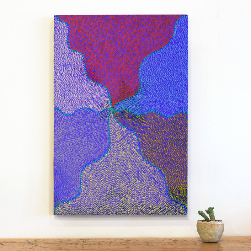 Aboriginal Artwork by Virgillia Multa, Bush flowers and seeds, 75x50cm