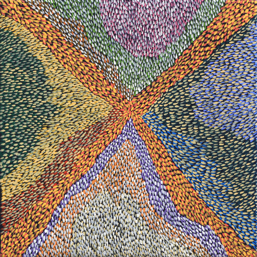 Aboriginal Artwork by Virgillia Multa, Bushflowers and Seeds, 30x30cm