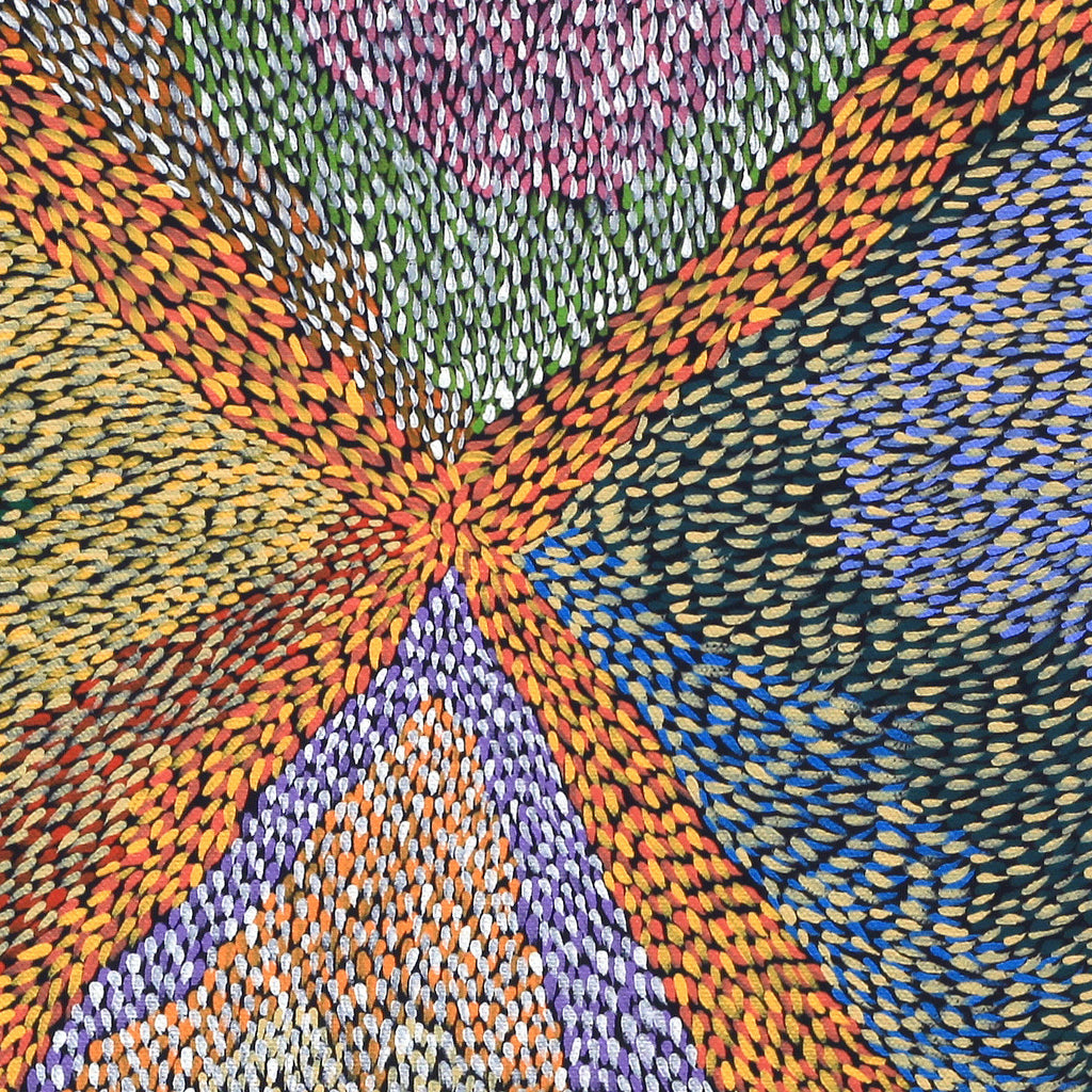 Aboriginal Art by Virgillia Multa, Bushflowers and Seeds, 30x30cm - ART ARK®