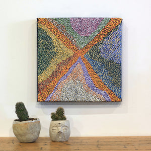 Aboriginal Art by Virgillia Multa, Bushflowers and Seeds, 30x30cm - ART ARK®