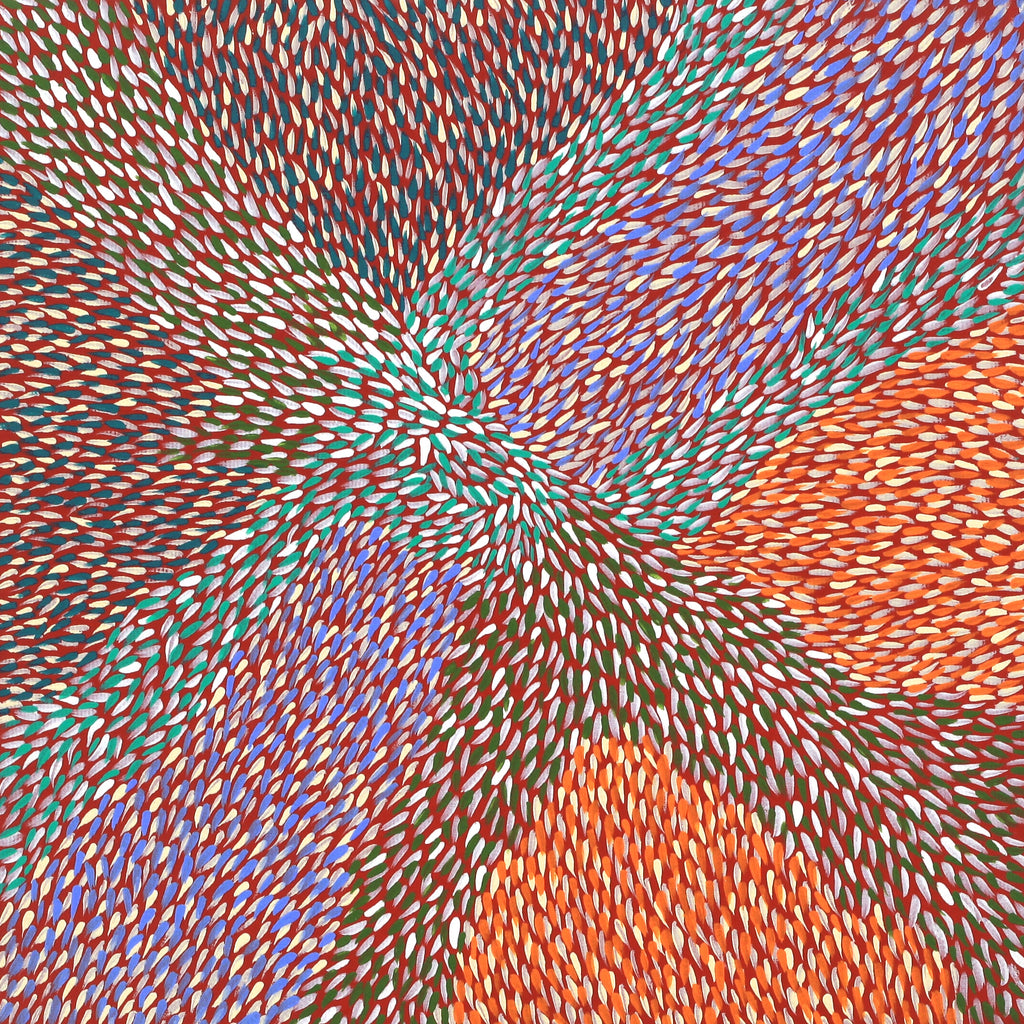 Aboriginal Artwork by Virgillia Multa, Bushflowers and Seeds, 30x30cm