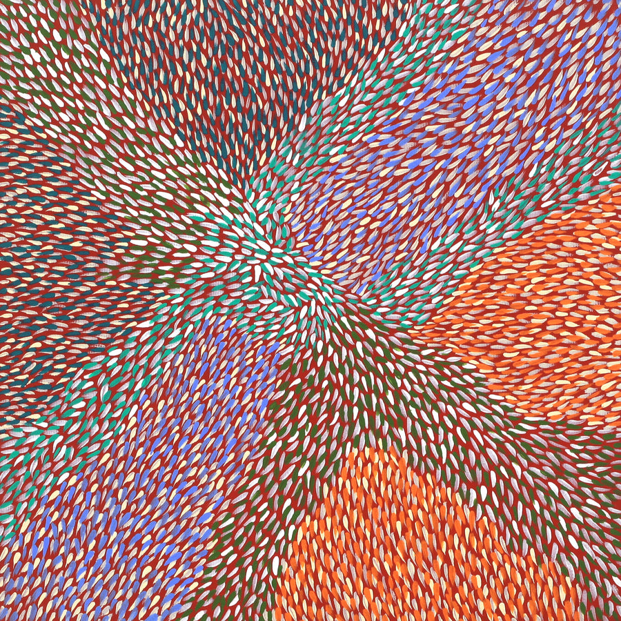 Aboriginal Artwork by Virgillia Multa, Bushflowers and Seeds, 30x30cm