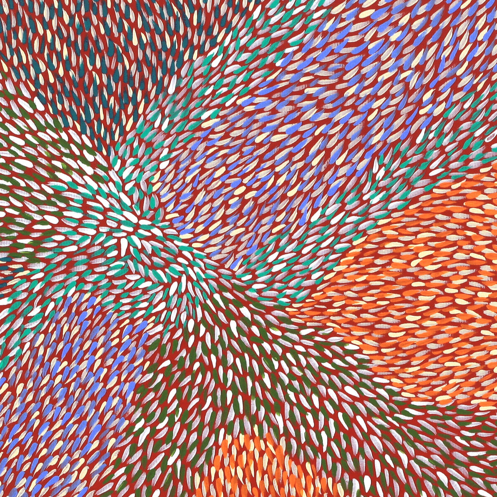 Aboriginal Artwork by Virgillia Multa, Bushflowers and Seeds, 30x30cm
