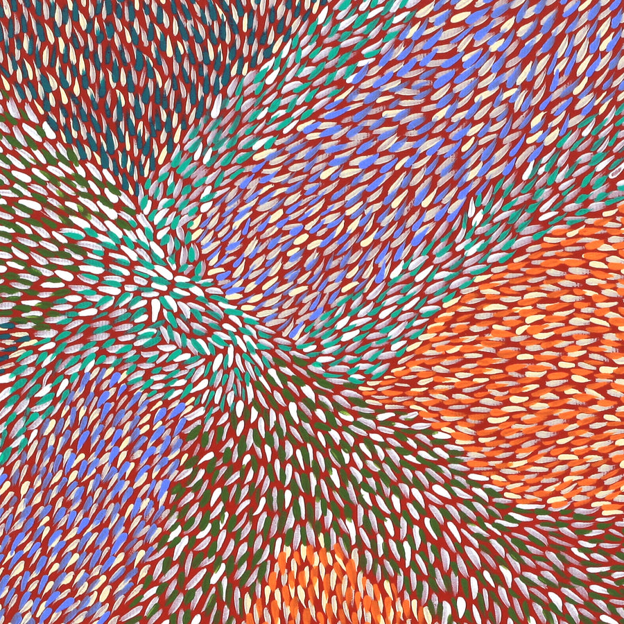 Aboriginal Artwork by Virgillia Multa, Bushflowers and Seeds, 30x30cm