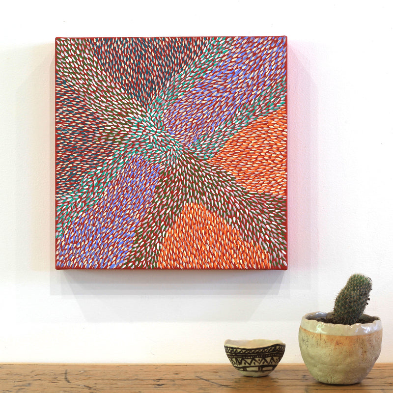 Aboriginal Artwork by Virgillia Multa, Bushflowers and Seeds, 30x30cm