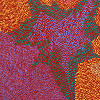 Aboriginal Artwork by Virgillia Multa, Bush flowers and seeds, 60x60cm