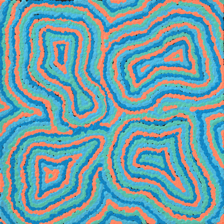 Aboriginal Artwork by Virginia Napaljarri Sims, Mina Mina Jukurrpa - Ngalyipi, 30x30cm