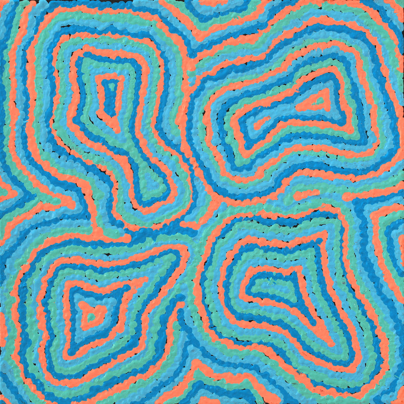 Aboriginal Artwork by Virginia Napaljarri Sims, Mina Mina Jukurrpa - Ngalyipi, 30x30cm