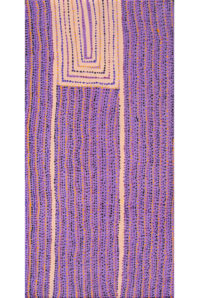 Aboriginal Artwork by Virginia Napaljarri Simms, Mina Mina Jukurrpa (Mina Mina Dreaming), 122x61cm