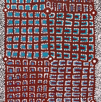 Aboriginal Artwork by Virginia Napaljarri Sims, Mina Mina Jukurrpa (Mina Mina Dreaming) - Ngalyipi, 91x46cm