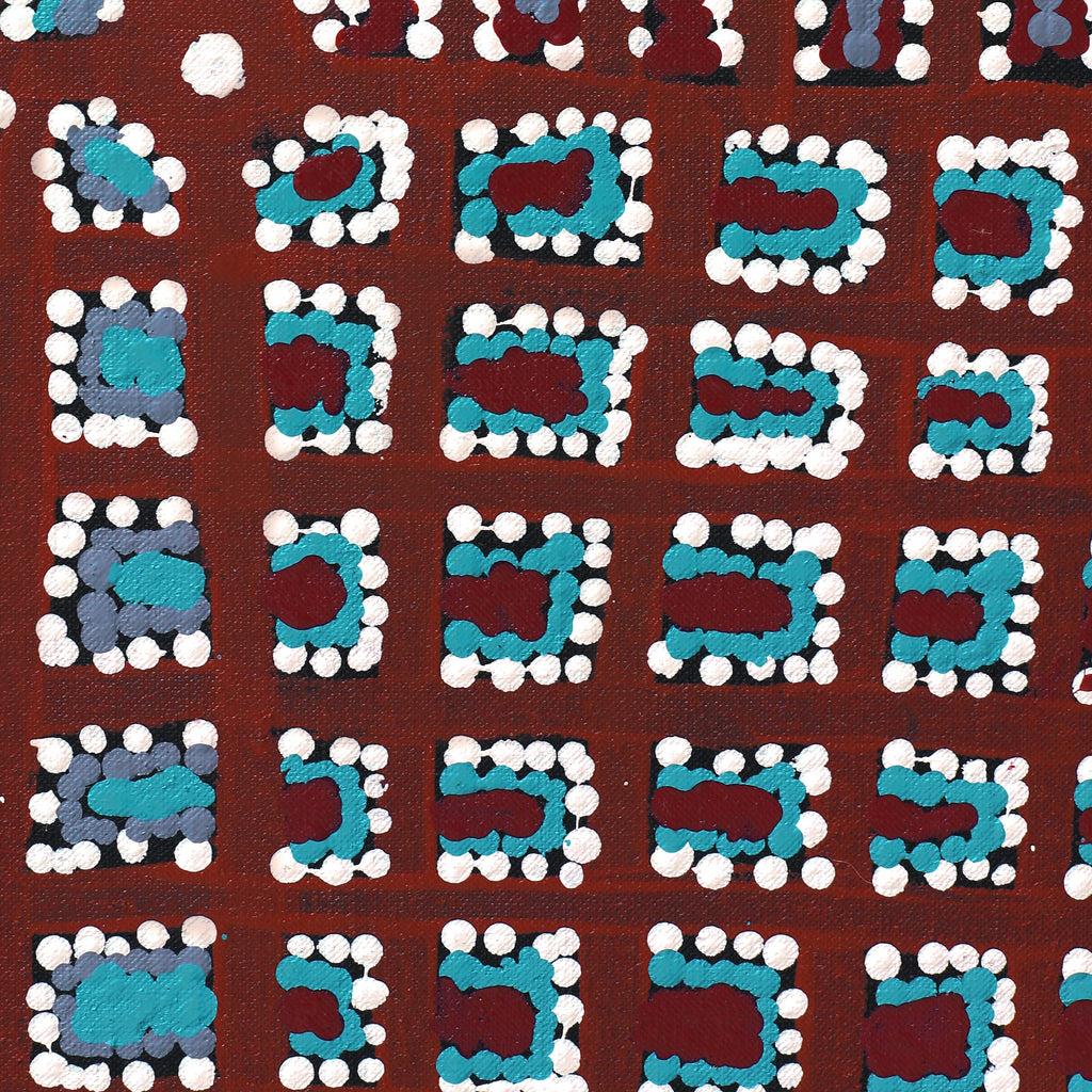 Aboriginal Artwork by Virginia Napaljarri Sims, Mina Mina Jukurrpa (Mina Mina Dreaming) - Ngalyipi, 91x46cm