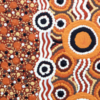 Aboriginal Artwork by Virginia Napanangka Fry, Ngapa Jukurrpa (Water Dreaming) - Mikanji, 30x30cm