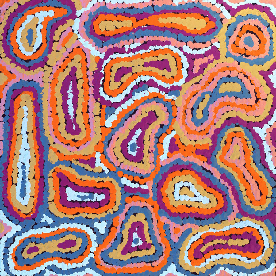 Aboriginal Artwork by Virginia Napaljarri Sims, Mina Mina Jukurrpa - Ngalyipi, 30x30cm